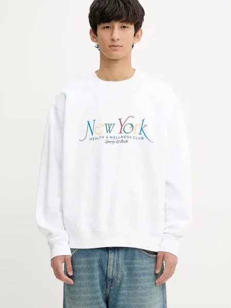 Bluza nierozpinana Sporty And Rich z nadrukiem biała
