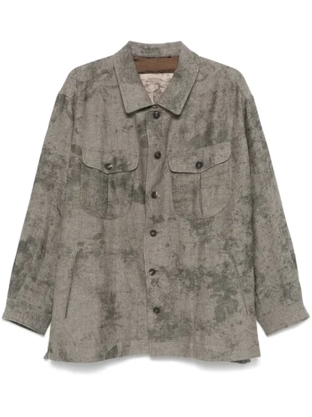 Риза Ziggy Chen с десен рибена кост сиво