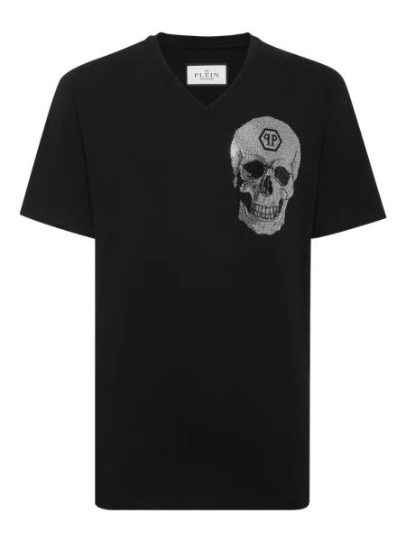 Tricou Philipp Plein cu decolteu în V negru