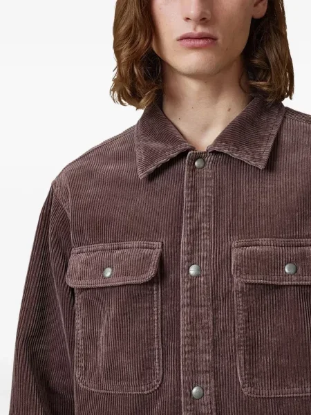 Риза Allsaints от рипсено кадифе кафяво