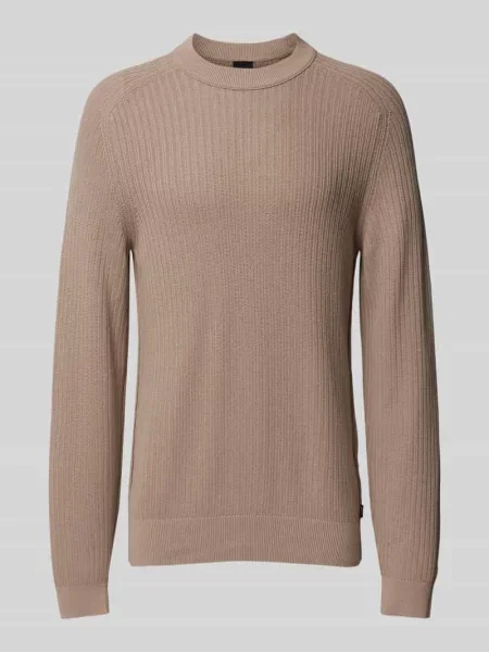 Dzianinowy sweter Boss Orange beżowy