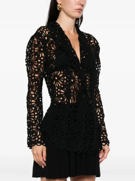 Geacă Norma Kamali cu model floral negru