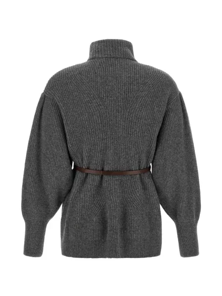 Cu centură cardigan Brunello Cucinelli tricotate gri