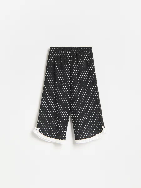 Reserved Pantaloni wide leg cu buline negru
