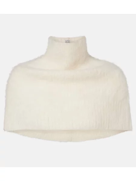 Fular Toteme din lână alpaca alb