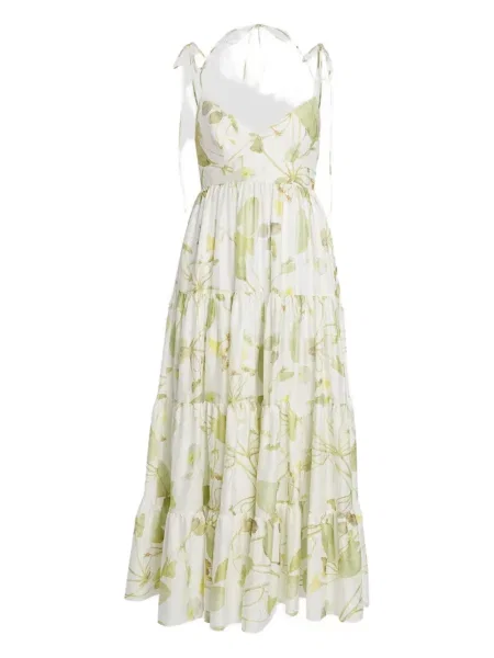 Rochie maxi Erdem cu imagine de costum alb