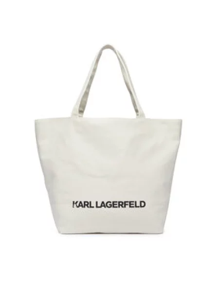 KARL LAGERFELD Ročna torba Kremna bela