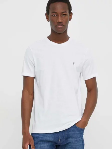 Футболка AllSaints однотонний бірюзовий