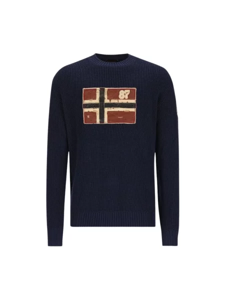 Dzianinowy sweter Napapijri niebieski