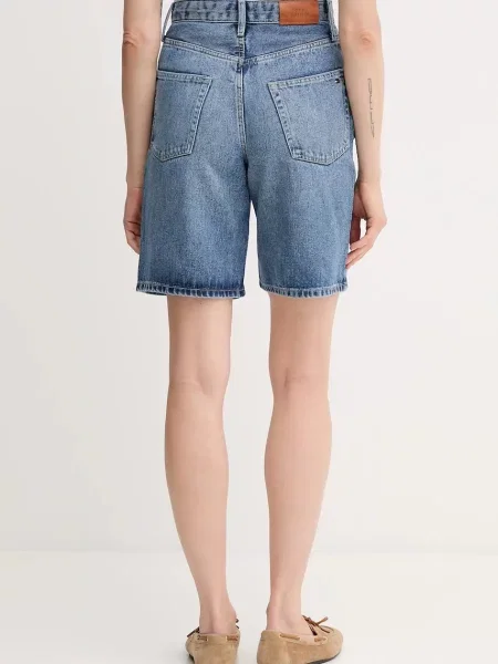 Džínové šortky Tommy Hilfiger high waist modrá