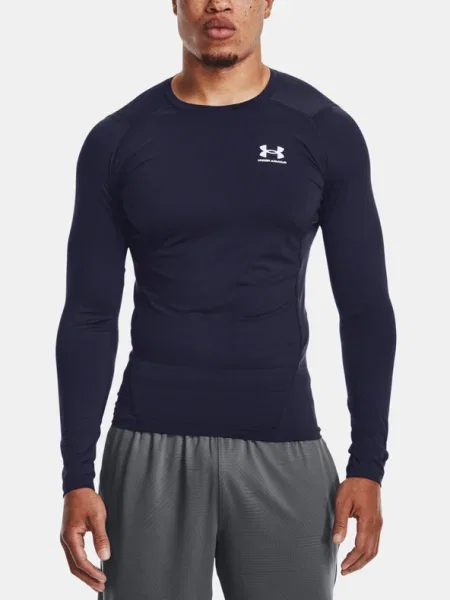 Póló Under Armour Hg Armour Comp LS Midnight Navy/ White XL kék