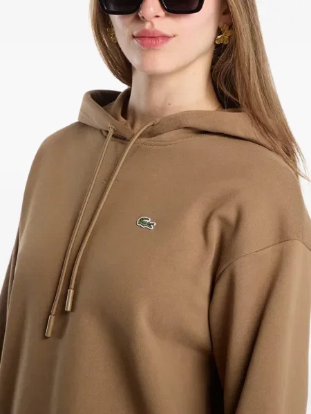 Mikina s kapucňou Lacoste hnedá