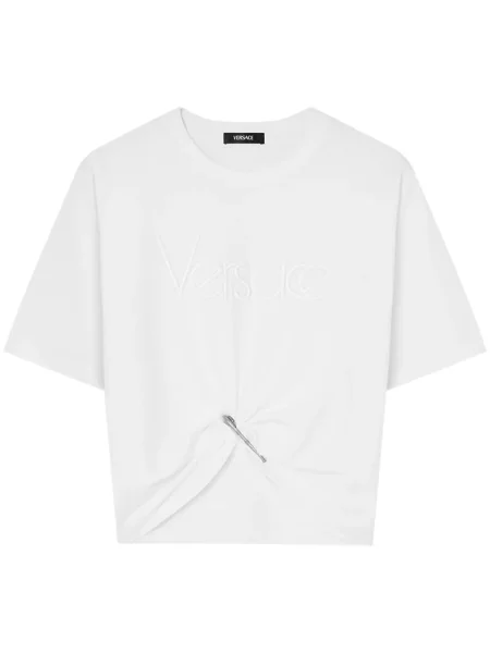 Tricou Versace cu broderie alb