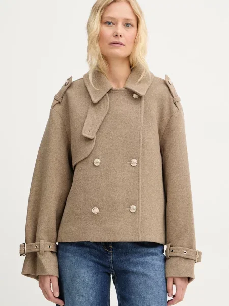 Morgan palton pentru femei cu amestec de lână bej