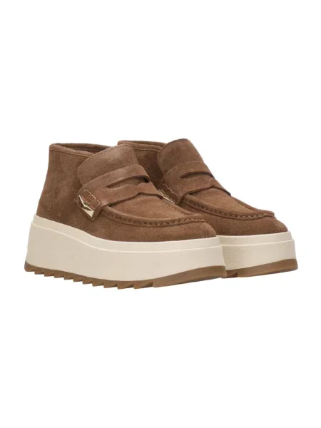 Sneakersy Ash zamszowe z ćwiekami brązowe