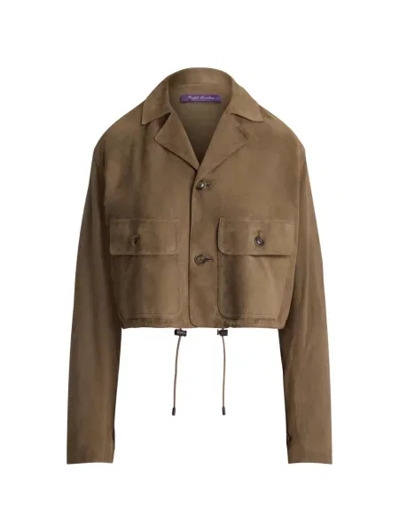 Decupat geacă Ralph Lauren Collection din piele de căprioară maro