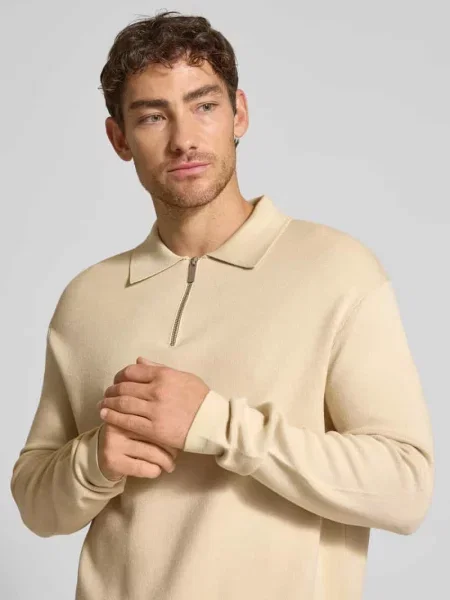 Sweter z dzianiny o kroju relaxed fit z dzianiny z mieszanki model ‘TELLER’ Selected Homme beżowy
