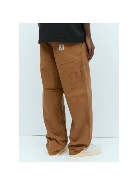 Carhartt Wip Spodnie Mężczyzna brązowy L jeansy z szerokimi panelami i na narzędzia czarne
