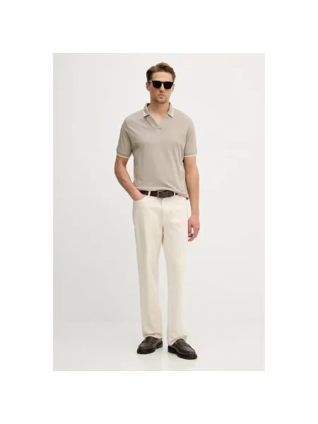 Koszulka polo Emporio Armani beżowa