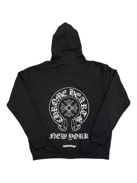 Hanorac cu glugă Chrome Hearts cu motiv cu inimi negru