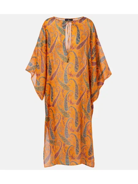 Rochie Etro cu model paisley portocaliu