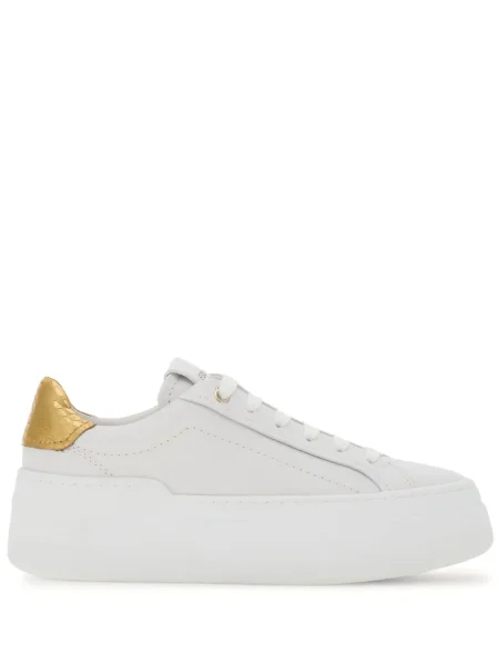Sneakerși Ferragamo din piele cu pană alb