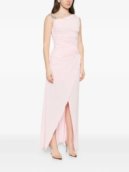 Rochie maxi Amen cu volane asimetrică roz