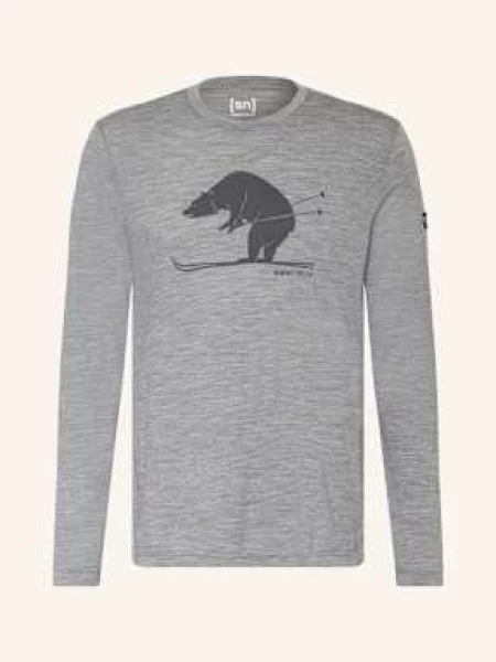 Super.Natural Tričko S Dlouhým Rukávem Karl S Příměsí Merino Vlny šedá