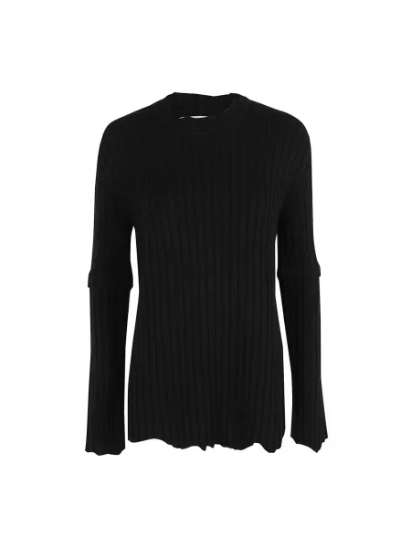 Sweter Helmut Lang z dekoltem w serek czarny