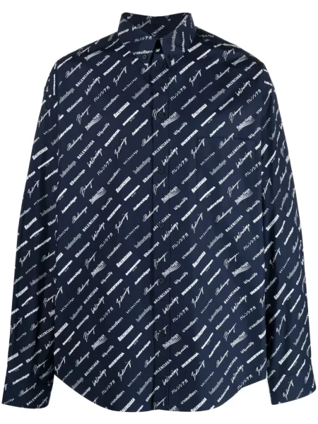 Риза Balenciaga с принт синьо