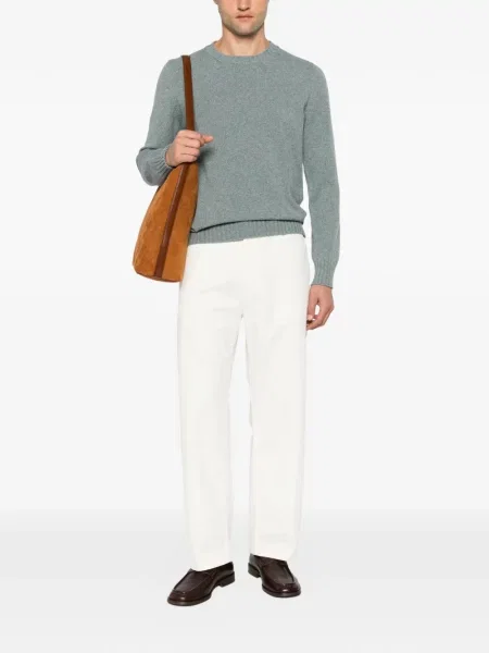 Πουλόβερ Piacenza Cashmere κασμίρ με στρογγυλή λαιμόκοψη μπλε