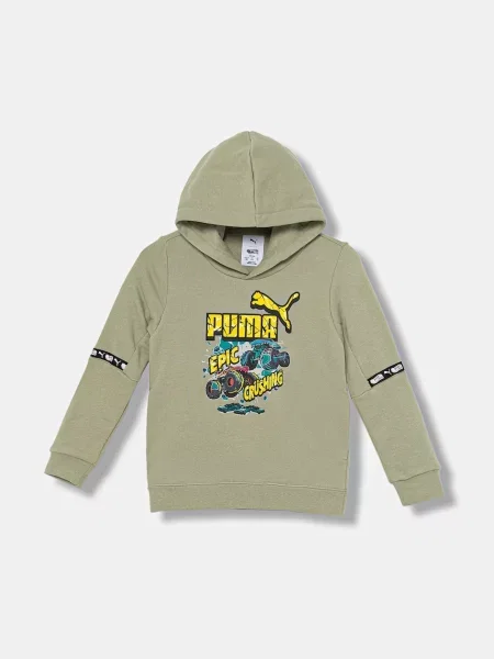 Puma Dětská mikina X HOT WHEELS Graphic Hoodie TR zelená