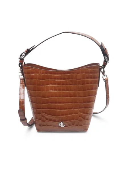 Torebka bucket Ralph Lauren brązowa
