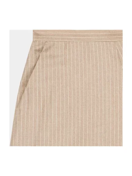 Spódnica Brooks Brothers wełniana w paski z paskiem beżowa