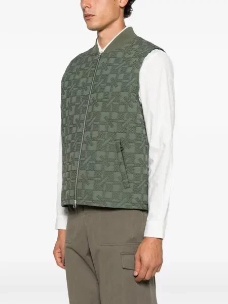 Matlasat vestă Kenzo cu imprimeu geometric verde