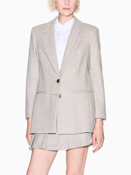 Блейзер Armani Exchange поліестер/вовна бежевий