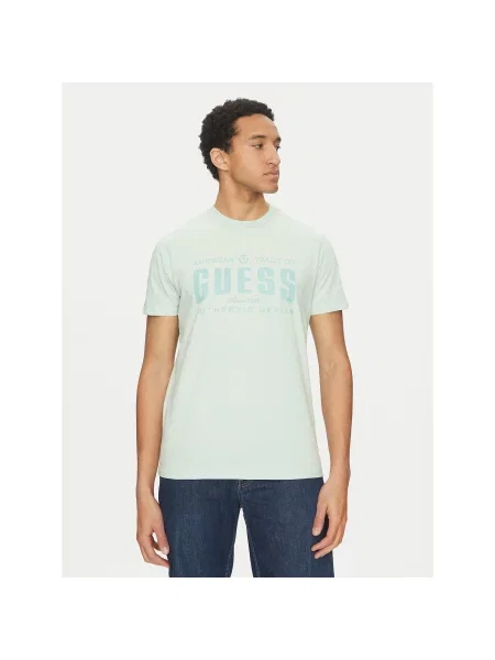 Guess Majica Regular Fit zelena
