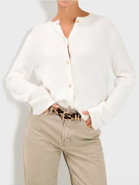 Джемпер з декоративними ґудзиками білий