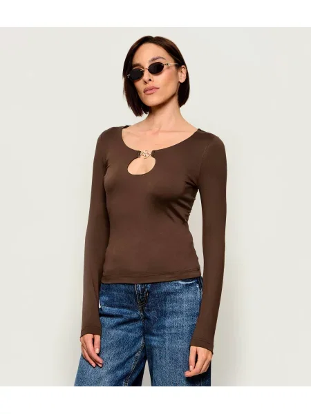 GUESS Tricou CAMRYN ciocolatiu maro