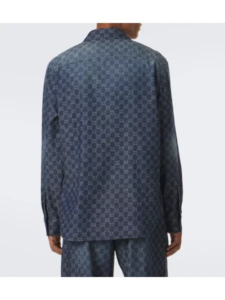 Cămașă Gucci din jacard albastru