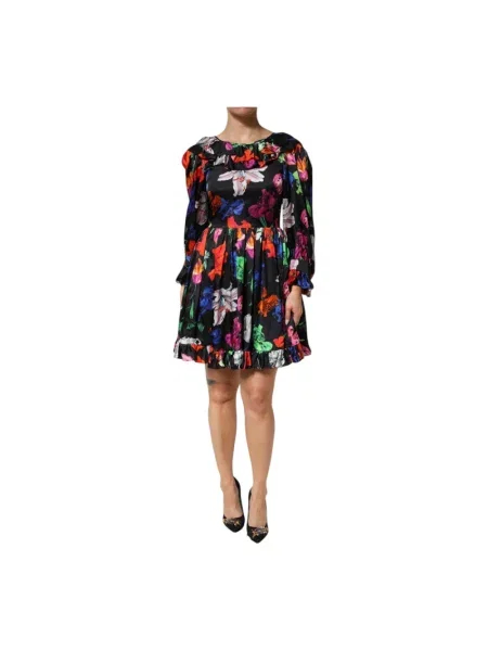 Sukienka mini Msgm w kwiatki z falbankami
