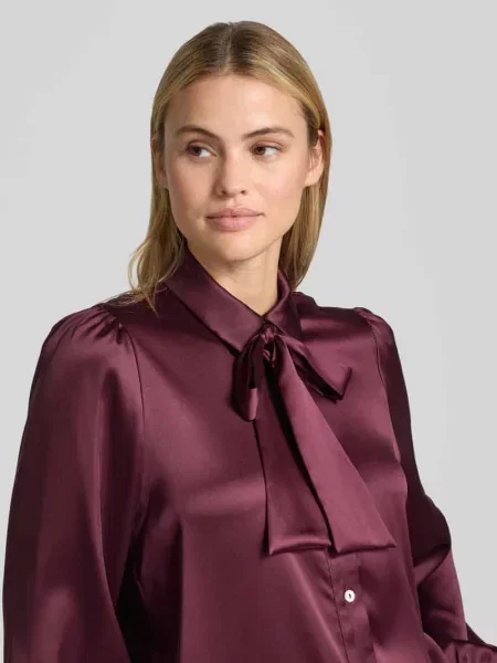 Bluzka koszulowa o kroju regular fit z satyny Christian Berg Woman Selection