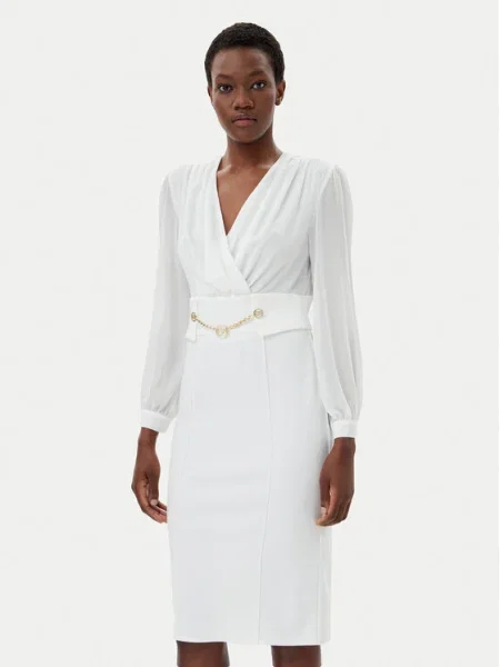 Rinascimento Rochie cocktail alb