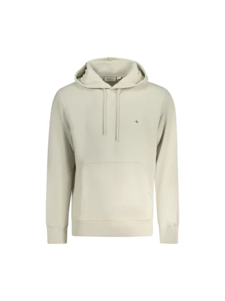 Bluza z kapturem Calvin Klein Jeans z kapturem beżowa