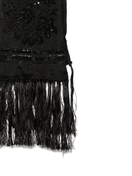 Fular Dsquared2 cu franjuri negru