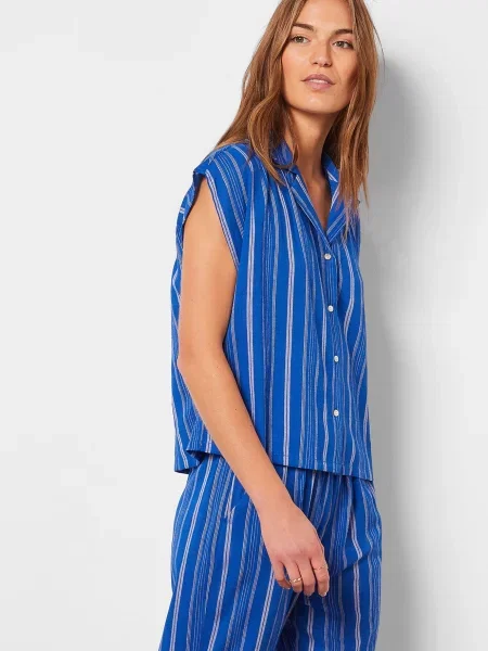 Рубашка Etam в полоску синяя