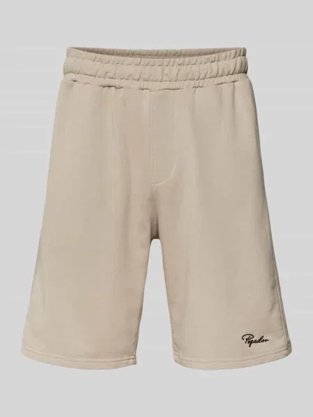 Szorty z dzianiny dresowej o kroju regular fit z wyhaftowanym logo model ‘TERRY’ Pegador