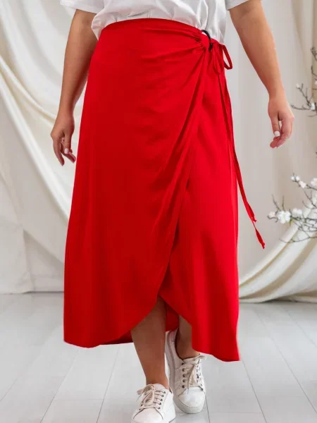 Спідниця міді RiMari віскоза/модал червоний