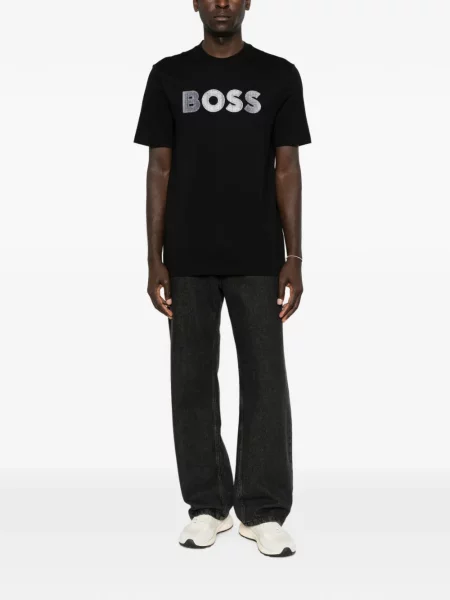 Tricou Boss cu autograf negru