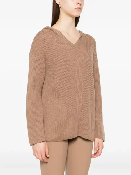 Pulover 's Max Mara cu glugă maro